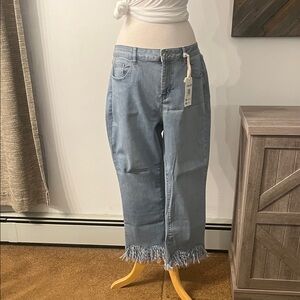Frayed Hem Light Blue Jeans